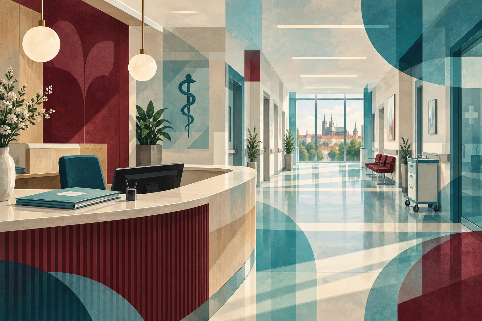 IA / AI : accueil hospitalier / hospital reception / recepcja szpitalna