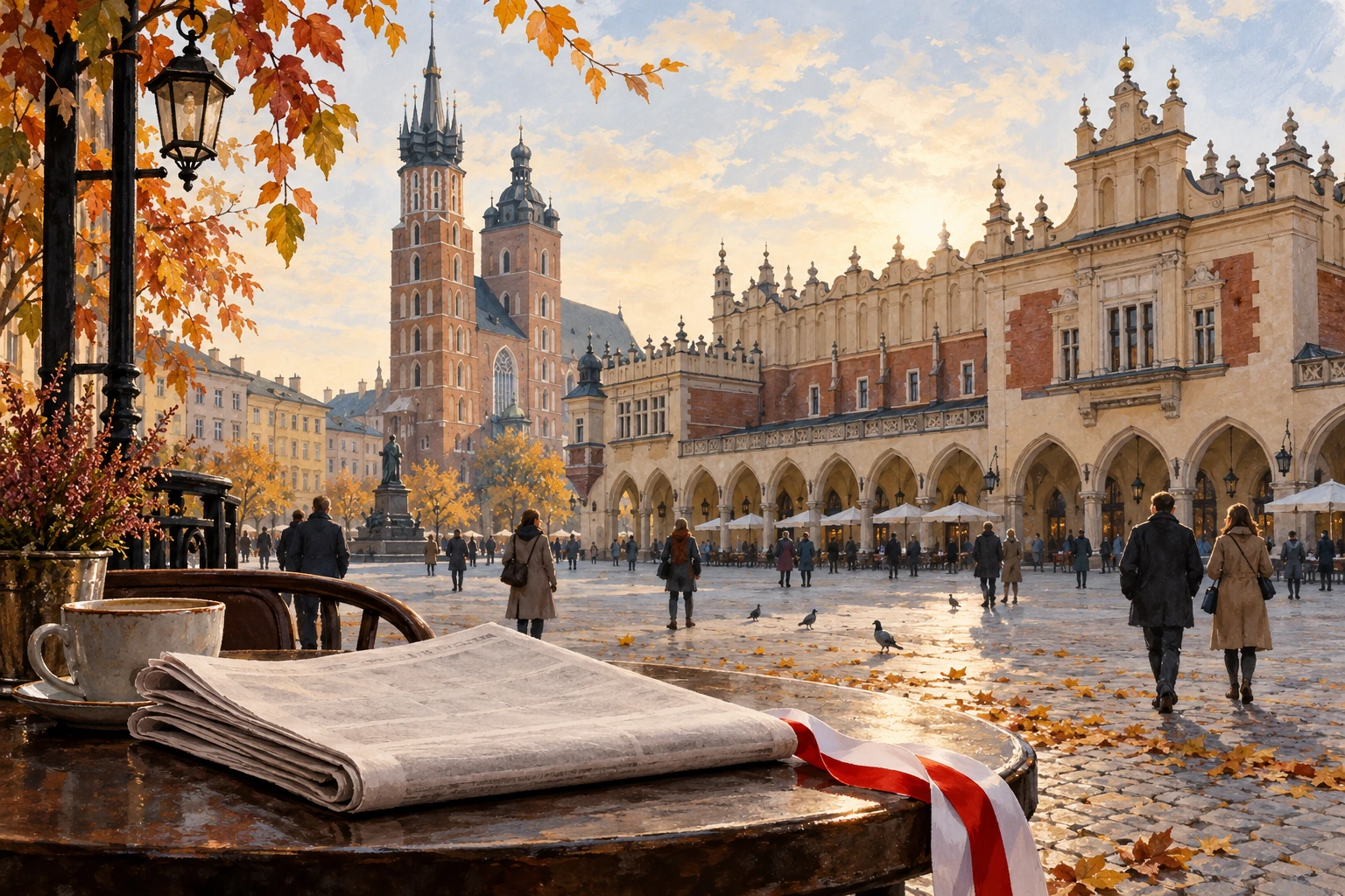 Illustration artistique de Cracovie en automne